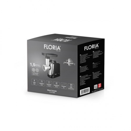 Masina de tocat Floria Neagra, putere 1300W, doua site, functie de revers, lama din otel