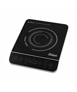 Plita cu inductie Zilan Neagra, putere 2000W, geam din gristall negru