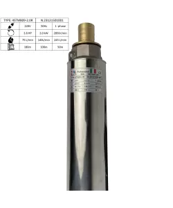 Pompa submersibila Zinith Italy 4STM611, 2 KW, 80 L/min 150m, bobinaj cupru, cablu alimentare 20m Pompa submersibila Zinith Italy 4STM611, 2 KW, 80 L/min 150m, bobinaj cupru, cablu alimentare 20m