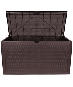  Cutie de depozitare stil rattan, cafea, fără balama 460 L
