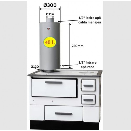 Boiler recuperator pentru apa calda 40 L