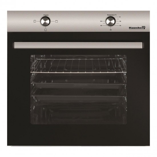 Pachet Incorporabil Cuptor Hausberg HB-8051IN, Electric, Putere 2000 W, 76 l, 4 Functii, Clasa A, Negru/Inox, Plita incorporabila Hausberg HB-563, Gaz, 4 arzatoare, Negru