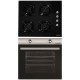 Pachet Incorporabil Cuptor Hausberg HB-8051IN, Electric, Putere 2000 W, 76 l, 4 Functii, Clasa A, Negru/Inox, Plita incorporabila Hausberg HB-563, Gaz, 4 arzatoare, Negru
