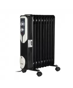 Calorifer electric Floria, Negru 2000 W, 9 elementi, 3 trepte de putere, Termostat reglabil, Protectie supra-incalzire, Indicator luminos Calorifer electric Floria, Negru 2000 W, 9 elementi, 3 trepte de putere, Termostat reglabil, Protectie supra-incalzire, Indicator luminos