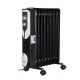 Calorifer electric Floria, Negru 2000 W, 9 elementi, 3 trepte de putere, Termostat reglabil, Protectie supra-incalzire, Indicator luminos