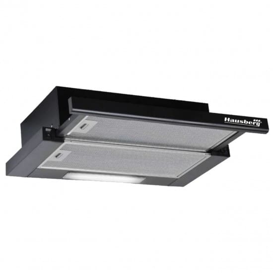 Pachet Incorporabil Cuptor Electric iHausberg  Putere 2000 W, 76 l, 4 Functii, Clasa A, Negru/Inox, Hota incorporabila telescopica Hausberg , putere de absorbtie 420 m3/h, 2 motoare, 60 cm, Negru