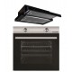 Pachet Incorporabil Cuptor Electric iHausberg  Putere 2000 W, 76 l, 4 Functii, Clasa A, Negru/Inox, Hota incorporabila telescopica Hausberg , putere de absorbtie 420 m3/h, 2 motoare, 60 cm, Negru