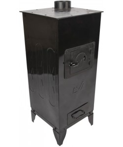 Soba pe lemne din tabla emailata 7.7 KW., culoare neagra