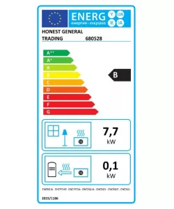 Soba pe lemne din tabla emailata 7.7 KW., culoare neagra Soba pe lemne din tabla emailata 7.7 KW., culoare neagra