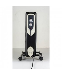Calorifer electric Floria, ,Negru 2500 W, 11 elementi, 3 trepte de putere, Termostat reglabil, Protectie supra-incalzire, Indicator luminos,