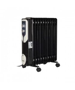 Calorifer electric Floria, ,Negru 2500 W, 11 elementi, 3 trepte de putere, Termostat reglabil, Protectie supra-incalzire, Indicator luminos,