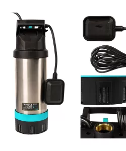 Pompa submersibila inox cu plutitor 1000W, 6300L/H, 200 mm, 10 m cablu Pompa submersibila inox cu plutitor 1000W, 6300L/H, 200 mm, 10 m cablu