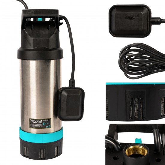 Pompa submersibila inox cu plutitor 1000W, 6300L/H, 200 mm, 10 m cablu Pompa submersibila inox cu plutitor 1000W, 6300L/H, 200 mm, 10 m cablu