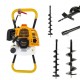 Motoburghiu DDT-Mustang, pe benzina cu reductor, 2 Timpi, 6 Cp, 6500 rpm, 52 CC.+ 3 Burghie pamant 100-800 mm,150-800 mm si 200-800 mm