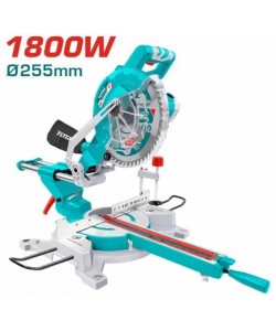 TOTAL-Fierastrau circular stationar cu sina de glisare, 1800W, 5300rpm, 255x25.4mm