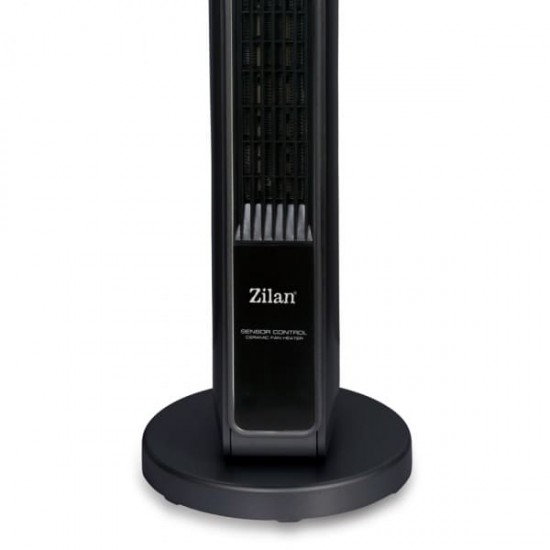 Aeroterma ceramica turn Zilan, Negru, 2200W, Ecran cu atungere, Timer 8H