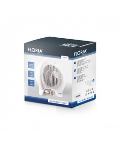 Aeroterma Floria ZLN-6172, Alb Putere 2000W, 2 nivele de incalzire+rece, Protectie supraincalzire, Termostat reglabil