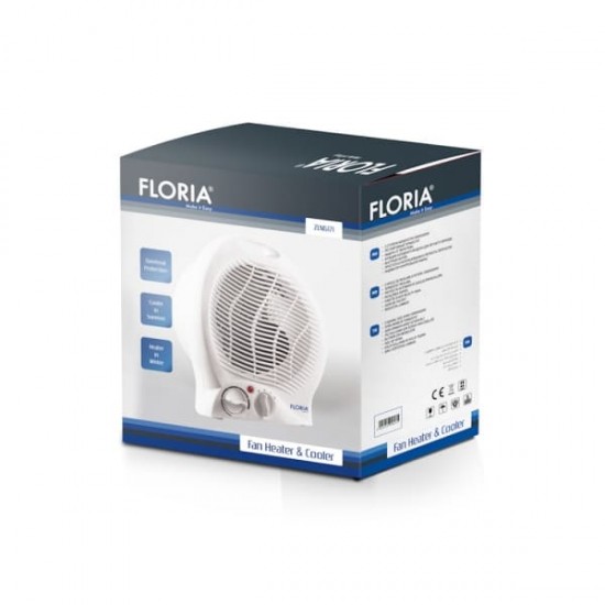 Aeroterma Floria ZLN-6172, Alb Putere 2000W, 2 nivele de incalzire+rece, Protectie supraincalzire, Termostat reglabil