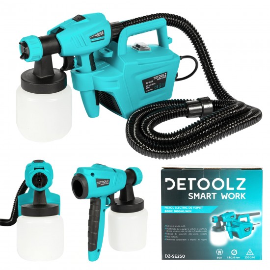 Pistol electric de vopsit Detoolz 800W 1000ml/min