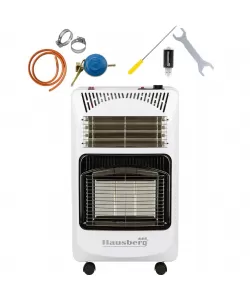 Pachet Soba pe gaz GPL (butelie) si electric Hausberg HB-1020AB, aprindere piezo-electrica, 4.2kW, Alb, Ceas butelie, 1m furtun gaz MN2015 si 2 coliere furtun Pachet Soba pe gaz GPL (butelie) si electric Hausberg HB-1020AB, aprindere piezo-electrica, 4.2kW, Alb, Ceas butelie, 1m furtun gaz MN2015 si 2 coliere furtun