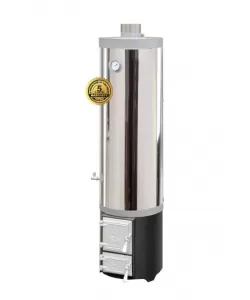 Ansamblu boiler inox 120L cu focar ușă fontă  Ansamblu boiler inox 120L cu focar ușă fontă