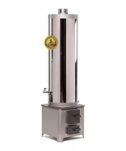 Ansamblu boiler cazan inox 90L cu focar economic  Ansamblu boiler cazan inox 90L cu focar economic