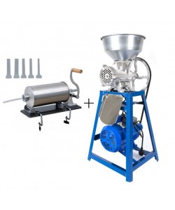 Pachet Masina de tocat cu palnie, nr 32, motor 2.5 Kw + Carnatar orizontal 5.5kg