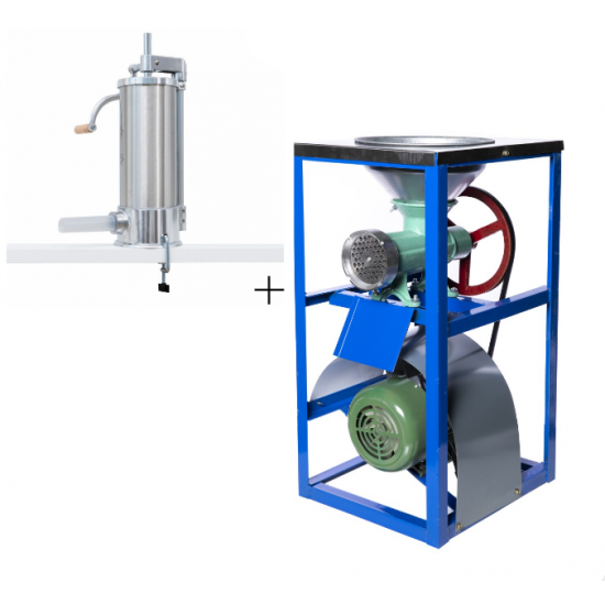 Pachet Masina de tocat cu palnie, nr 32, motor 2.5 Kw si Carnatar VERTICAL 5.5kg