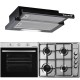Pachet incorporabil Hausberg Cuptor electric HB-8053IN, 71L, Negru/Inox, Plita Incorporabila HB-555, Gaz, Inox, Hota incorporabila telescopica HB-1285NG, 420 m3/h, 2 motoare, 60 cm