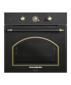 Cuptor incorporabil Hausberg HB-8055RST, Electric, Putere 1600 W, 57 l, 4 Functii, Ventilatie, Timer, Clasa A, Negru/Auriu Cuptor incorporabil Hausberg HB-8055RST, Electric, Putere 1600 W, 57 l, 4 Functii, Ventilatie, Timer, Clasa A, Negru/Auriu