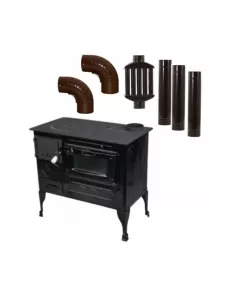 Soba pe lemne cu plita si cuptor, negru,cos dreapta +3 Burlane + Recuperator + 2 Coturi Soba pe lemne cu plita si cuptor, negru,cos dreapta +3 Burlane + Recuperator + 2 Coturi