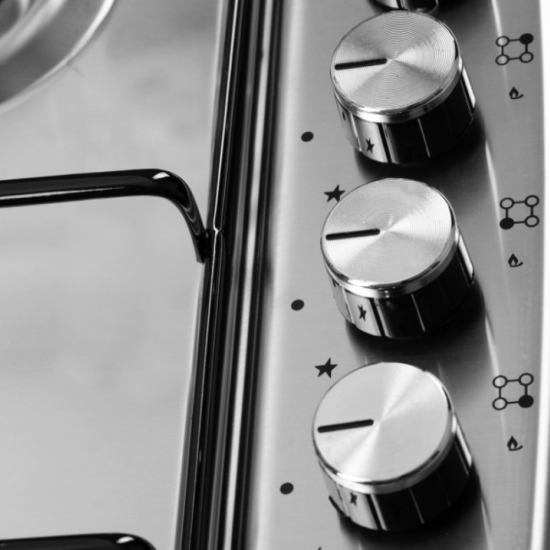 Pachet Hota incorporabila telescopica Hausberg HB-1285, putere de absorbtie 420 m3/h, 2 motoare, 60 cm, Inox si  Plita incorporabila Hausberg HB-555, Gaz, 4 arzatoare, Sistem siguranta - Inox