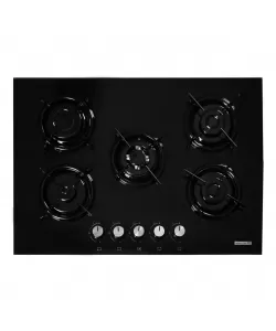 Plita incorporabila Hausberg HB-565NG, Negru, Gaz, 5 arzatoare