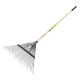 Grebla frunze 24 dinti flexibili, maner lemn, 1650mm