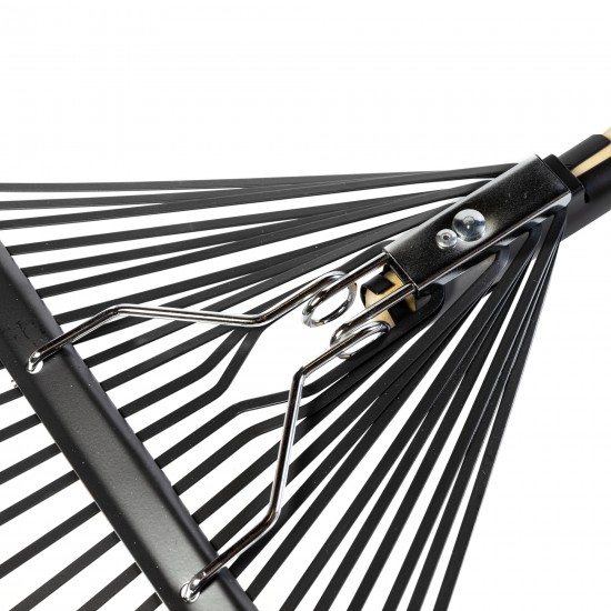 Grebla frunze 24 dinti flexibili, maner lemn, 1650mm