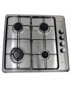 Plita incorporabila HAUSBERG HB-580IN, aprindere electrica, gaz, 4 arzatoare, sistem siguranta, Inox