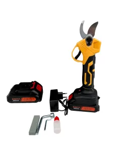 Foarfeca de gradina cu 2 acumulatori, Kimiyo, pentru vita de vie si crengi, 88V, 2Ah, Galben Foarfeca de gradina cu 2 acumulatori, Kimiyo, pentru vita de vie si crengi, 88V, 2Ah, Galben