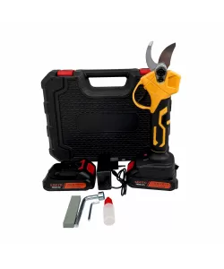 Foarfeca de gradina cu 2 acumulatori, Kimiyo, pentru vita de vie si crengi, 88V, 2Ah, Galben Foarfeca de gradina cu 2 acumulatori, Kimiyo, pentru vita de vie si crengi, 88V, 2Ah, Galben