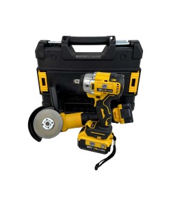 Set masina de Impact si Flex, German Meister, 2 acumulatori, 36V, 8Ah, cutie depozitare, Galben