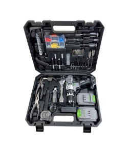 Masina de gaurit si insurubat (Bormasina) Hawek, cu percutie, 110 piese, 24 V, 4Ah cu 2 acumulatori si incarcator