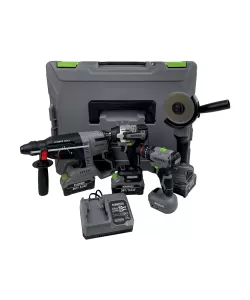 Set 4 piese, Rotopercutor, Masina impact, Polizor si Bormasina, Hawek, 36V 5Ah Set 4 piese, Rotopercutor, Masina impact, Polizor si Bormasina, Hawek, 36V 5Ah