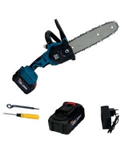 Mini Drujba German Meister 36V, 8Ah, cu 2 Acumulatori, Lama 20CM, Albastra, sistem ungere lant