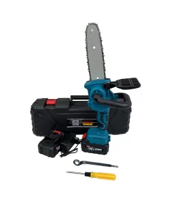 Mini Drujba German Meister 36V, 8Ah, cu 2 Acumulatori, Lama 20CM, Albastra, sistem ungere lant Mini Drujba German Meister 36V, 8Ah, cu 2 Acumulatori, Lama 20CM, Albastra, sistem ungere lant