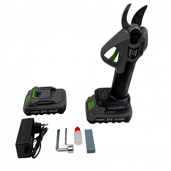 Foarfeca de gradina Hawek cu 2 acumulatori 24V 4AH Foarfeca de gradina Hawek cu 2 acumulatori 24V 4AH