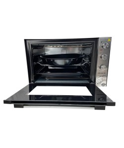 Cuptor electric Hausberg HB-8020 capacitate 70l, ventilator turbo, Lampa interior, geam dublu - Negru