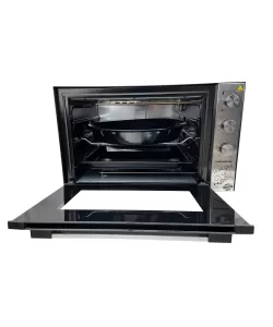 Cuptor electric Hausberg HB-8020 capacitate 70l, ventilator turbo, Lampa interior, geam dublu - Negru