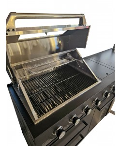 Bucatarie de exterior modulara, Gratar, Chiuveta, Frigider, Dulap cu sertare si Blat de lucru compozit,