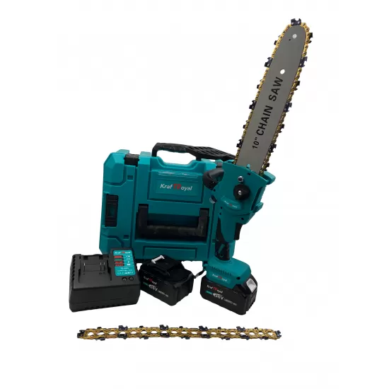 Minifierastrau cu 2 acumulatori Kraft Royal 36 V, 10 Ah. lama 25 cm, 2 lanturi Minifierastrau cu 2 acumulatori Kraft Royal 36 V, 10 Ah. lama 25 cm, 2 lanturi