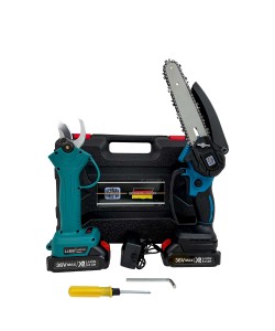 Pachet pentru Gradinarit, German Meister, Foarfeca  + Mini Drujba, 2 Acumulatori, 36V, 5Ah