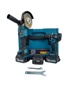 Set masina de Gaurit si Insurubat si Flex German Meister, 2 acumulatori, 36V, 8Ah, cutie depozitare, Albastra